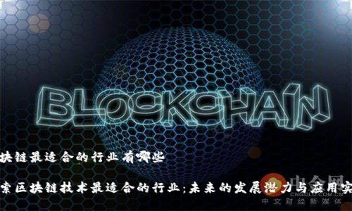 区块链最适合的行业有哪些

探索区块链技术最适合的行业：未来的发展潜力与应用实况